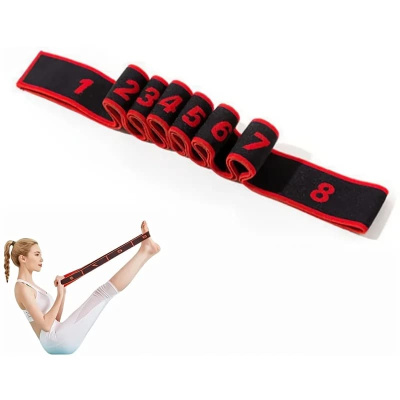 Bande de résistance pour le fitness et le yoga, bande d'entraînement élastique à 8 sections, bande r