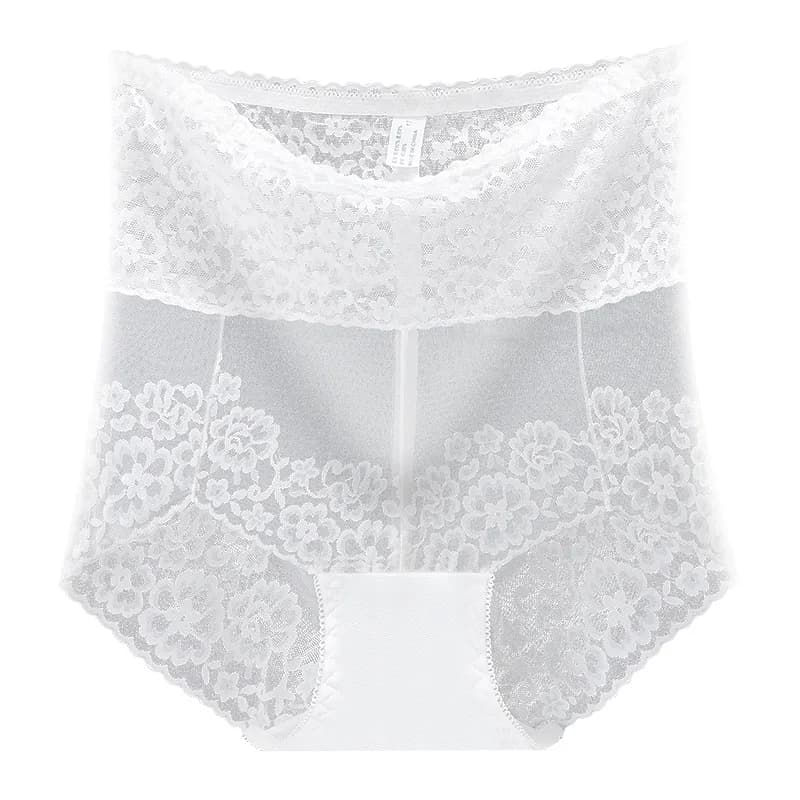 Culotte taille haute sans couture pour femme, short en dentelle, sous-vêtement à ventre plat