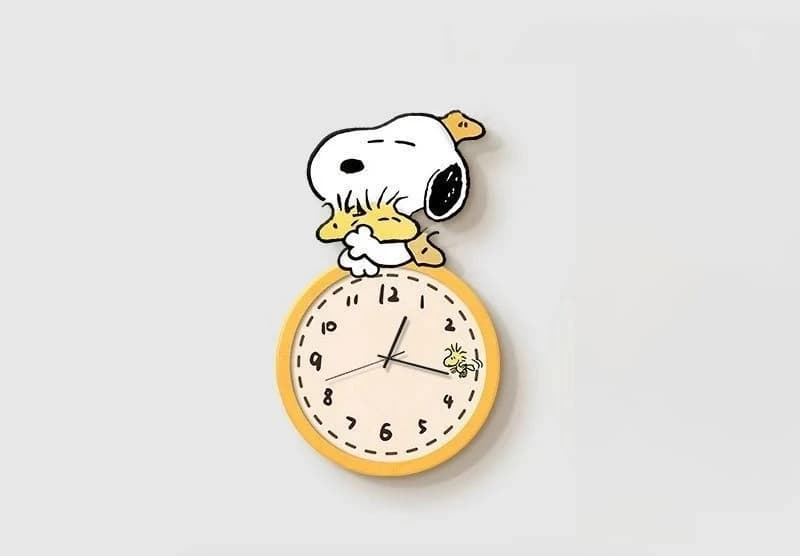 Horloge murale Snoopy, dessin animé mignon, décoration intérieure élégante et personnalisée, horloge