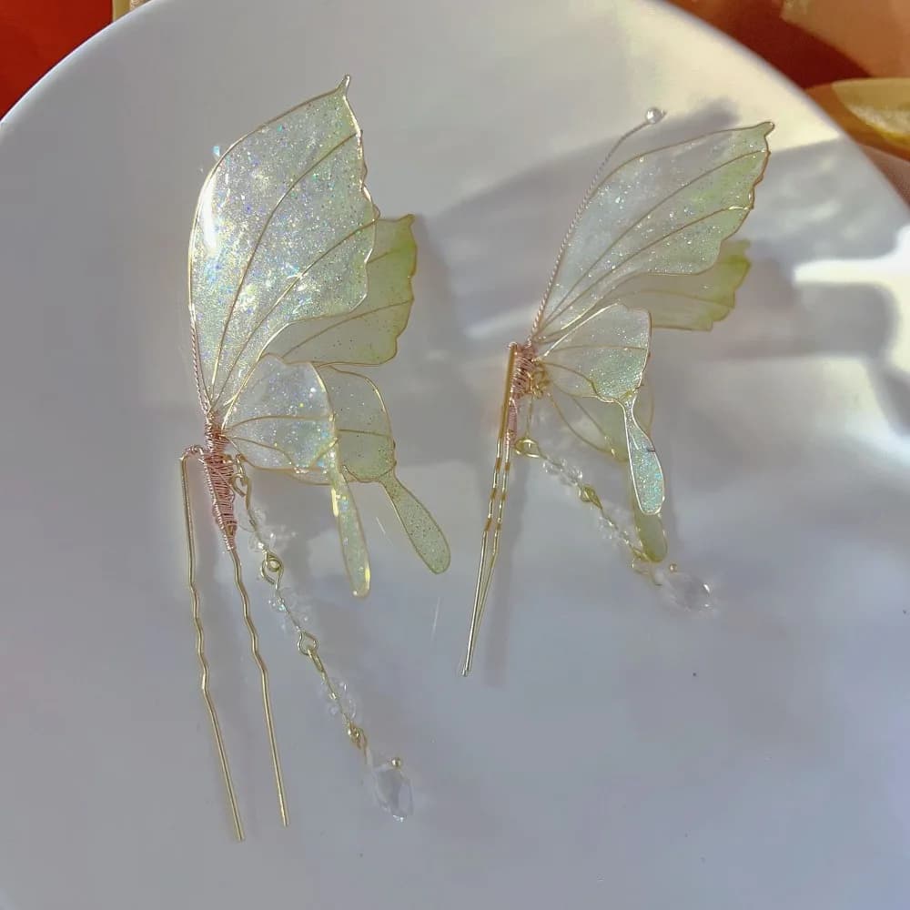 Épingles à cheveux papillon féerique exquise, couvre-chef pour femmes et filles, pince à cheveux Ant