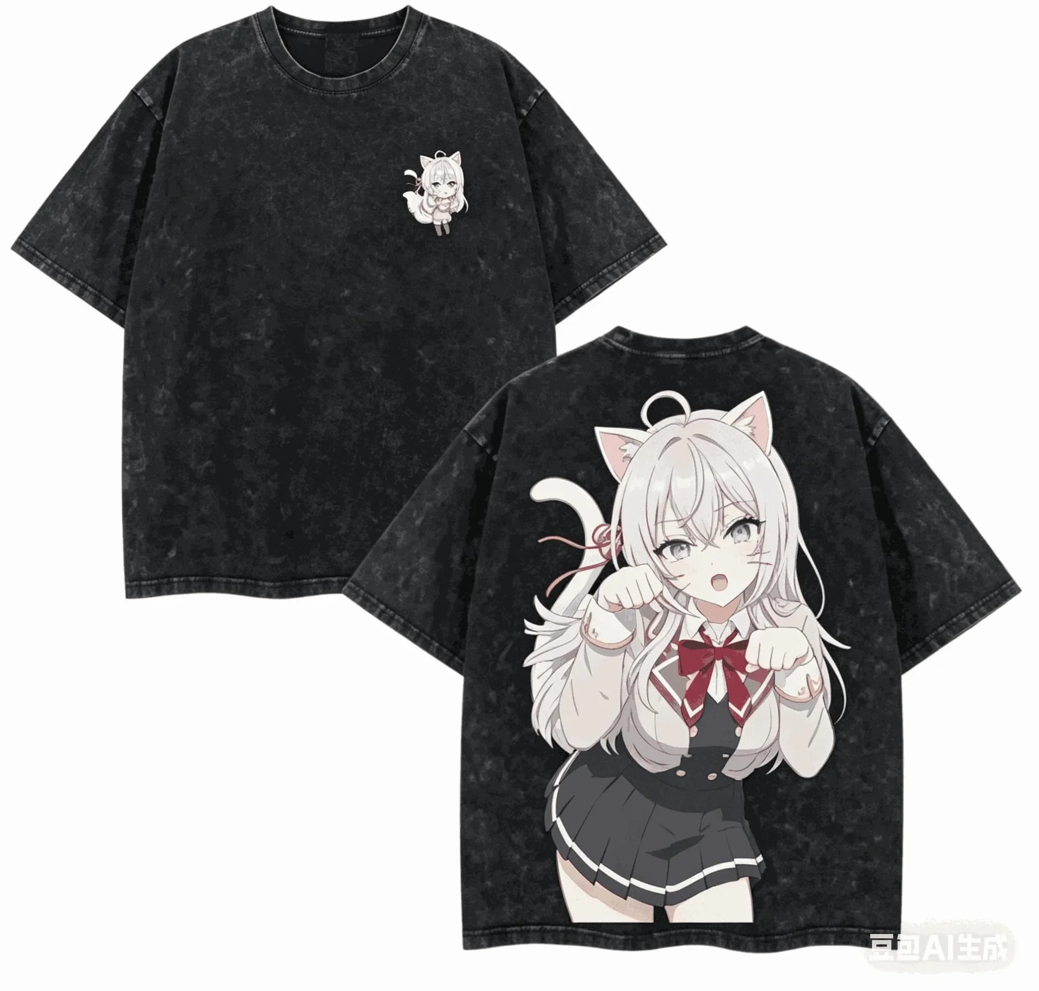 T-shirt Alya « Parfois, elle cache ses sentiments » en coton délavé, Nouveaux vêtements élégants 202