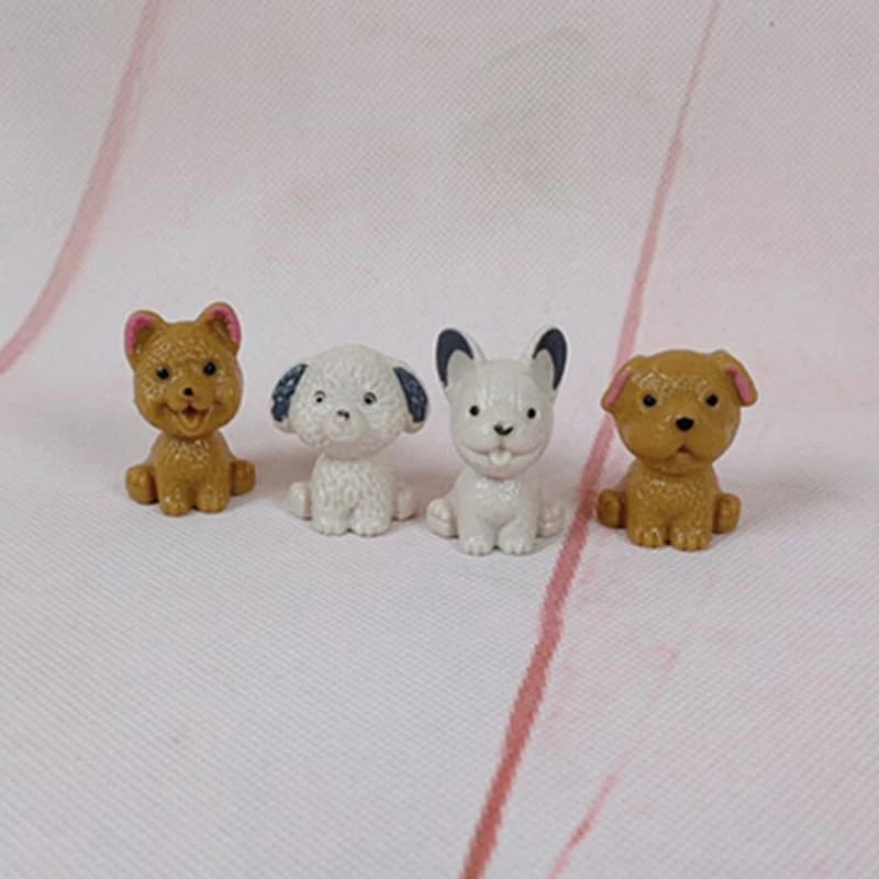 Figurine de chiot mignon Kawaii avec niche et cage rose, modèle de gâteau d'anniversaire, jouet de c