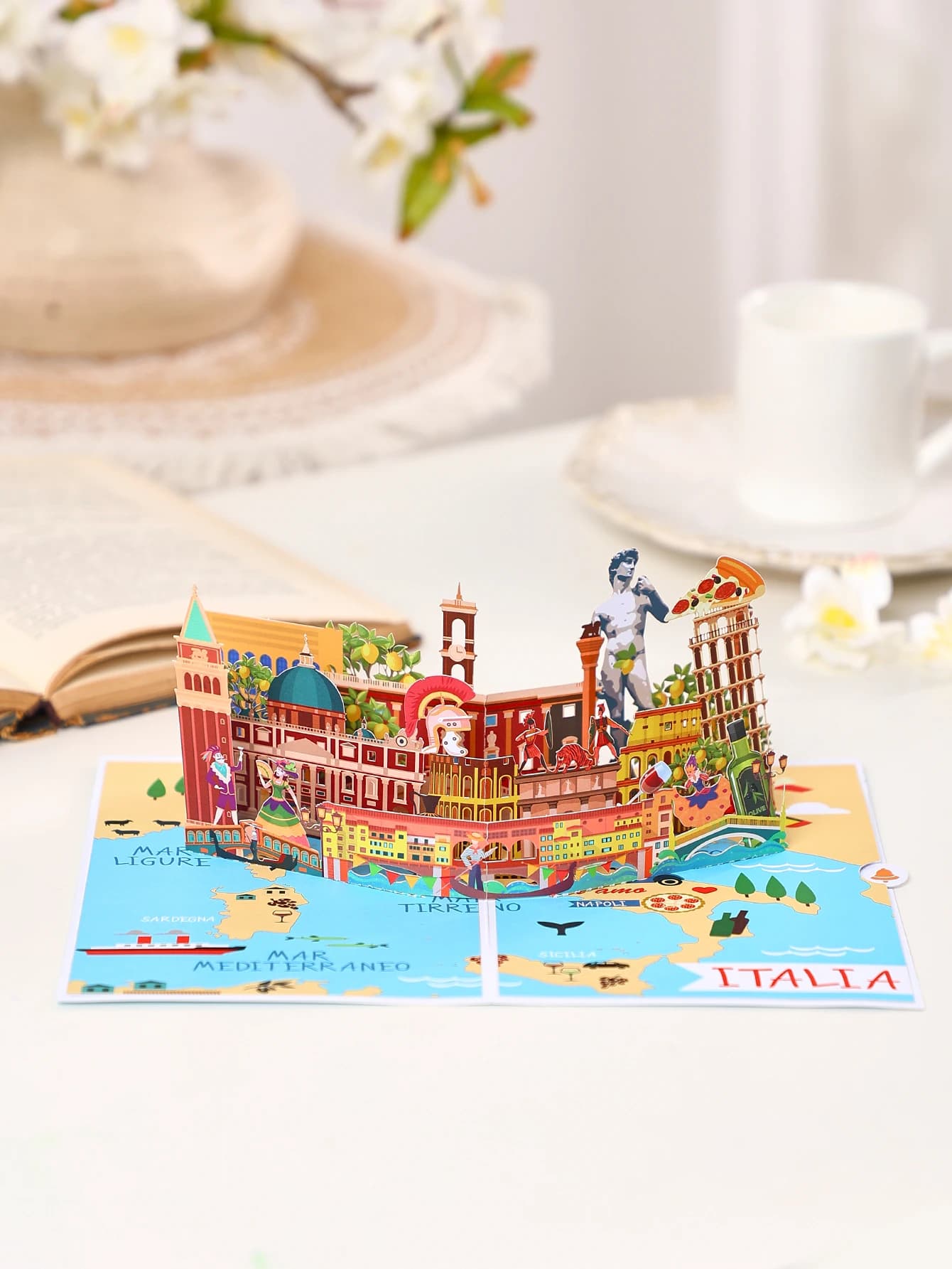 Carte pop-up 3D World City, carte de vœux souvenir de voyage, design de monument Paris Tokyo New Yor