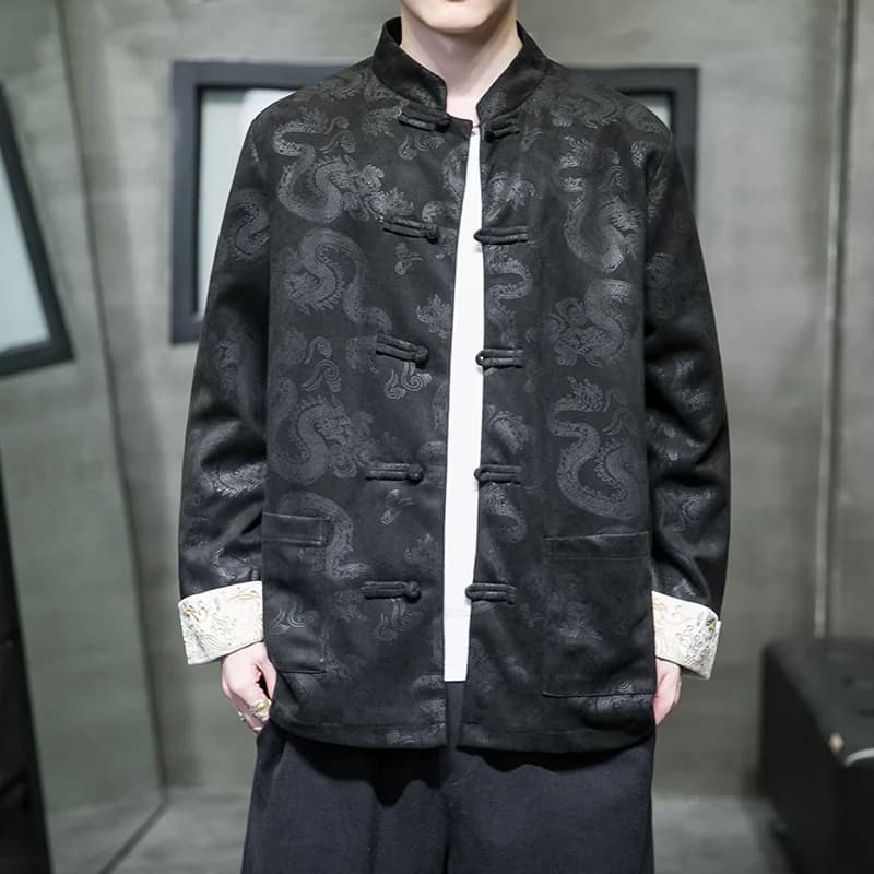 Veste Tang pour hommes, nouvelle collection automne hiver, Style chinois, Vintage, boucle à disque,