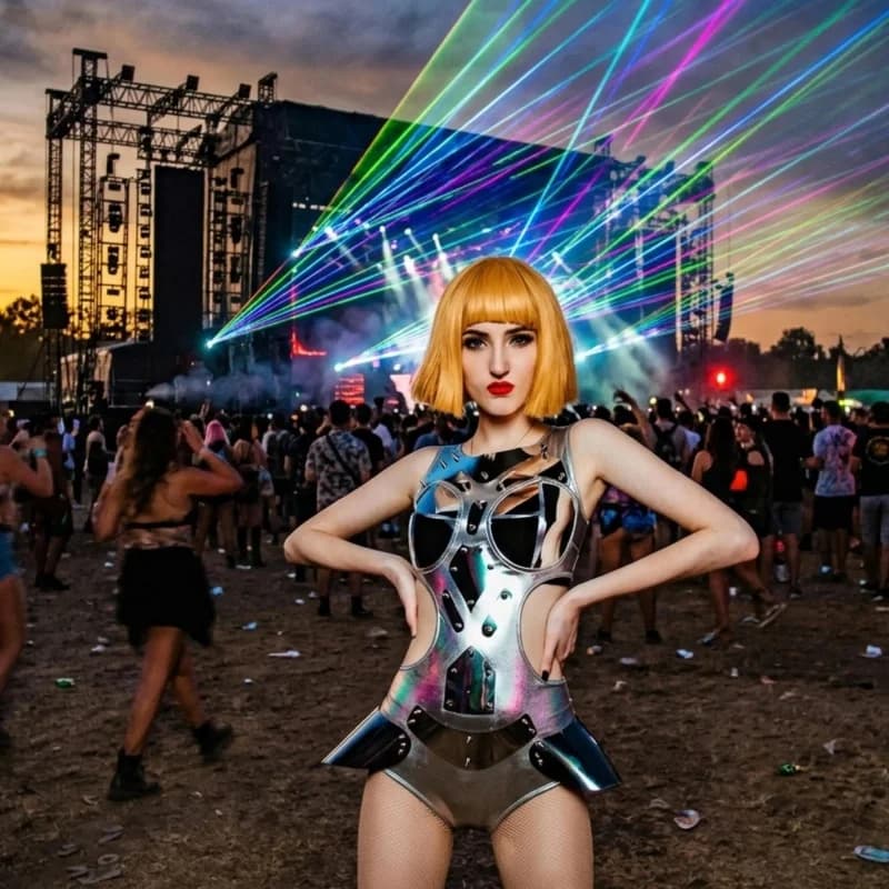 Combinaison argentée sexy pour chanteuse de discothèque, tenue de danse tendance pour spectacle, cos