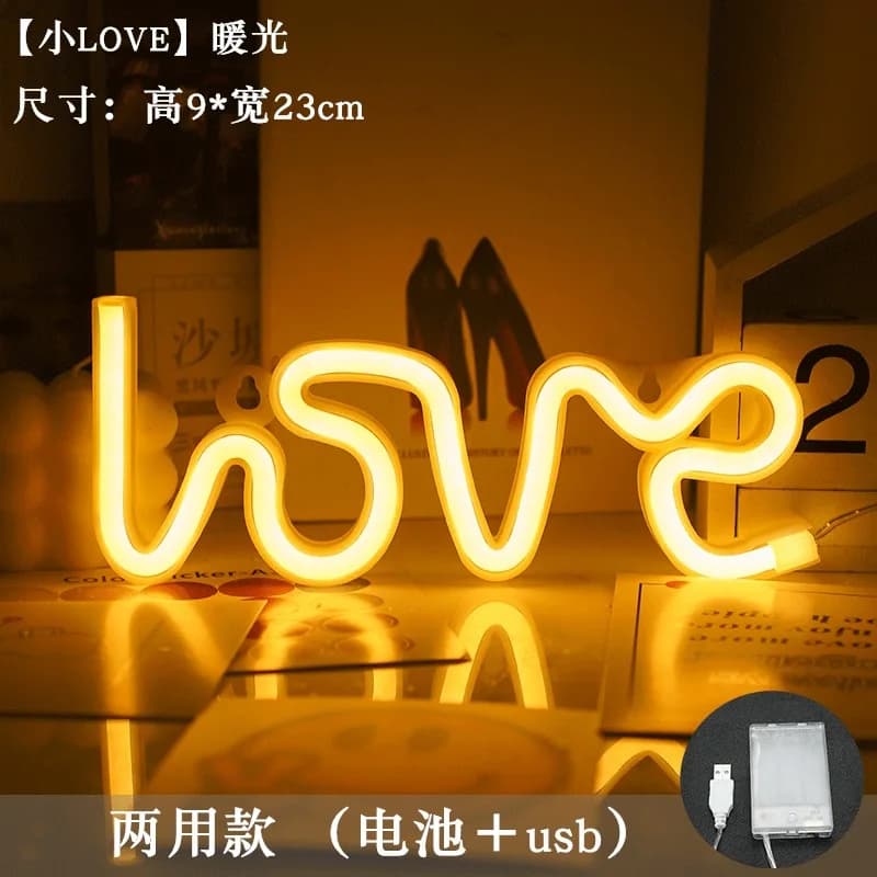 Lumière LED en forme de cœur, néon USB, pour la Saint-Valentin, anniversaire, fête des mères, mariag
