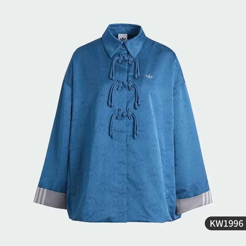 Veste Adidas authentique Trefoil pour femme, col montant, nouveau style chinois, KW1996