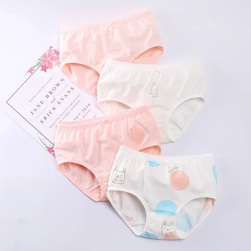 Culotte Anti-Adorable en Coton pour Fille de 3 à 8 Ans, Sous-vêtement Doux et Respirant pour Bébé, 4