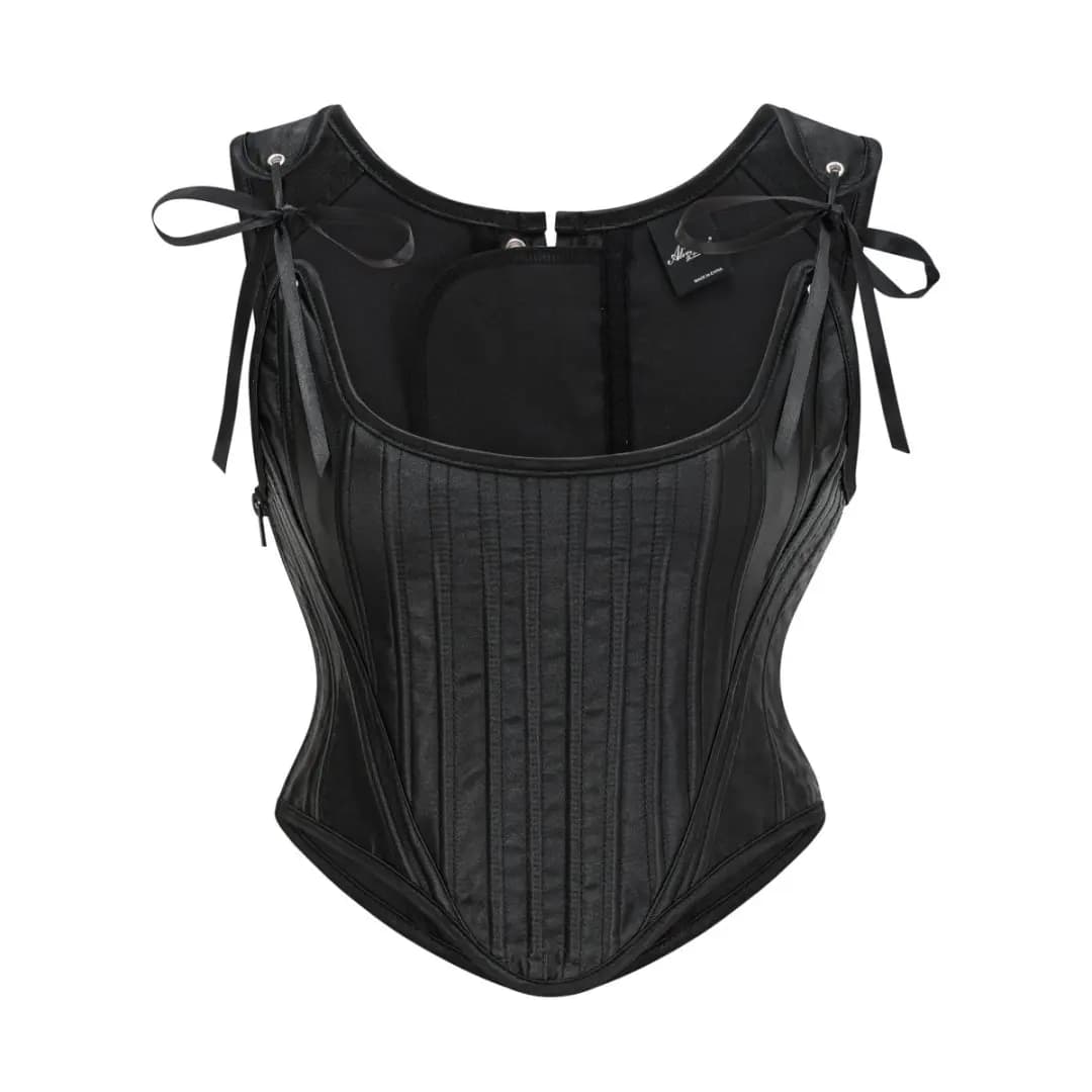 Rose Satin surbuste à lacets bretelles Sexy haut Corset femme gothique taille formateur gilet Steamp