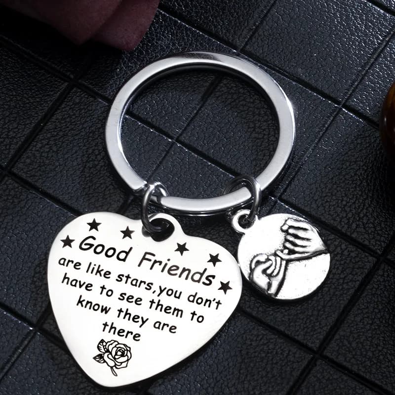 Porte-clés pendentif cadeaux d'amitié mignons, bons amis sont comme des étoiles, porte-clés d'amitié