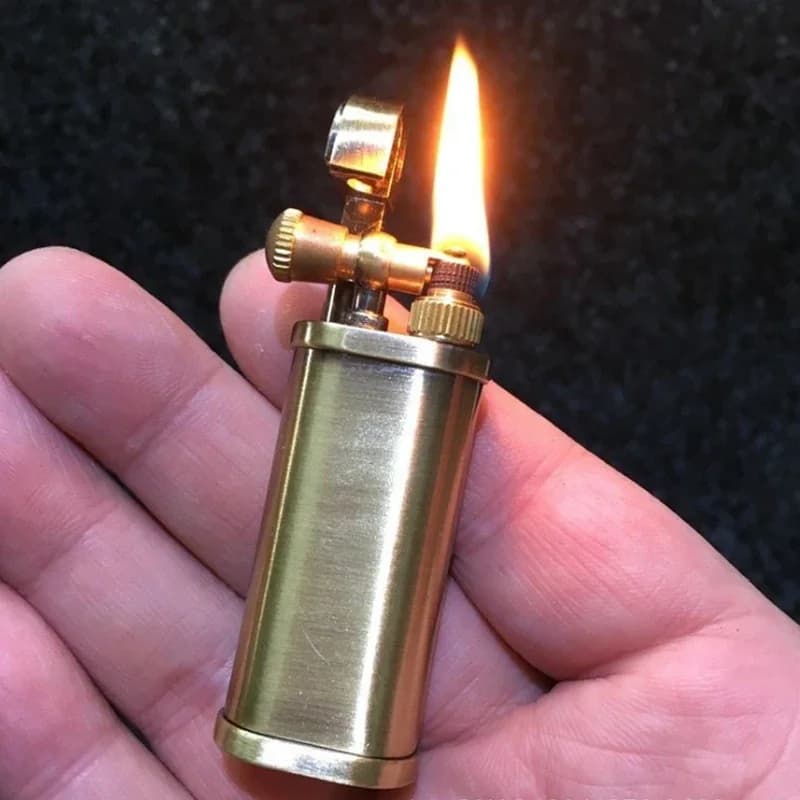 Tang herbe Vintage silex briquets flamme rétro métal meule essence Cigarette Cool briquets Gadgets c