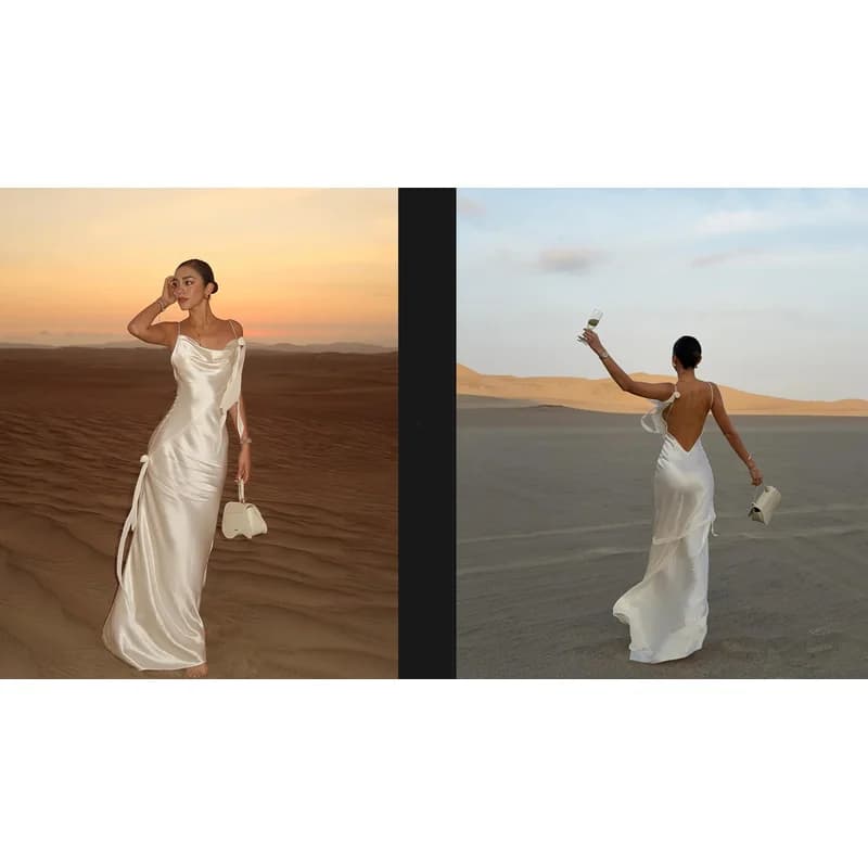 Robe élégante dos nu à fleurs 3d pour femmes, moulante, col pivotant, sans manches, écharpe blanche,