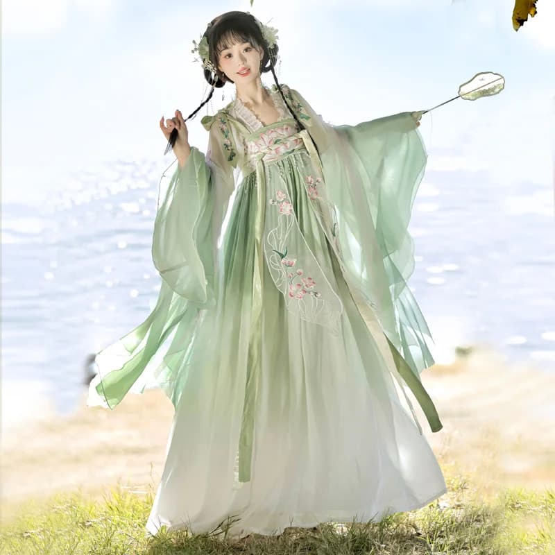 Robe Hanfu pour femmes, Costume de fée traditionnel chinois de la dynastie Tang, robe folklorique an