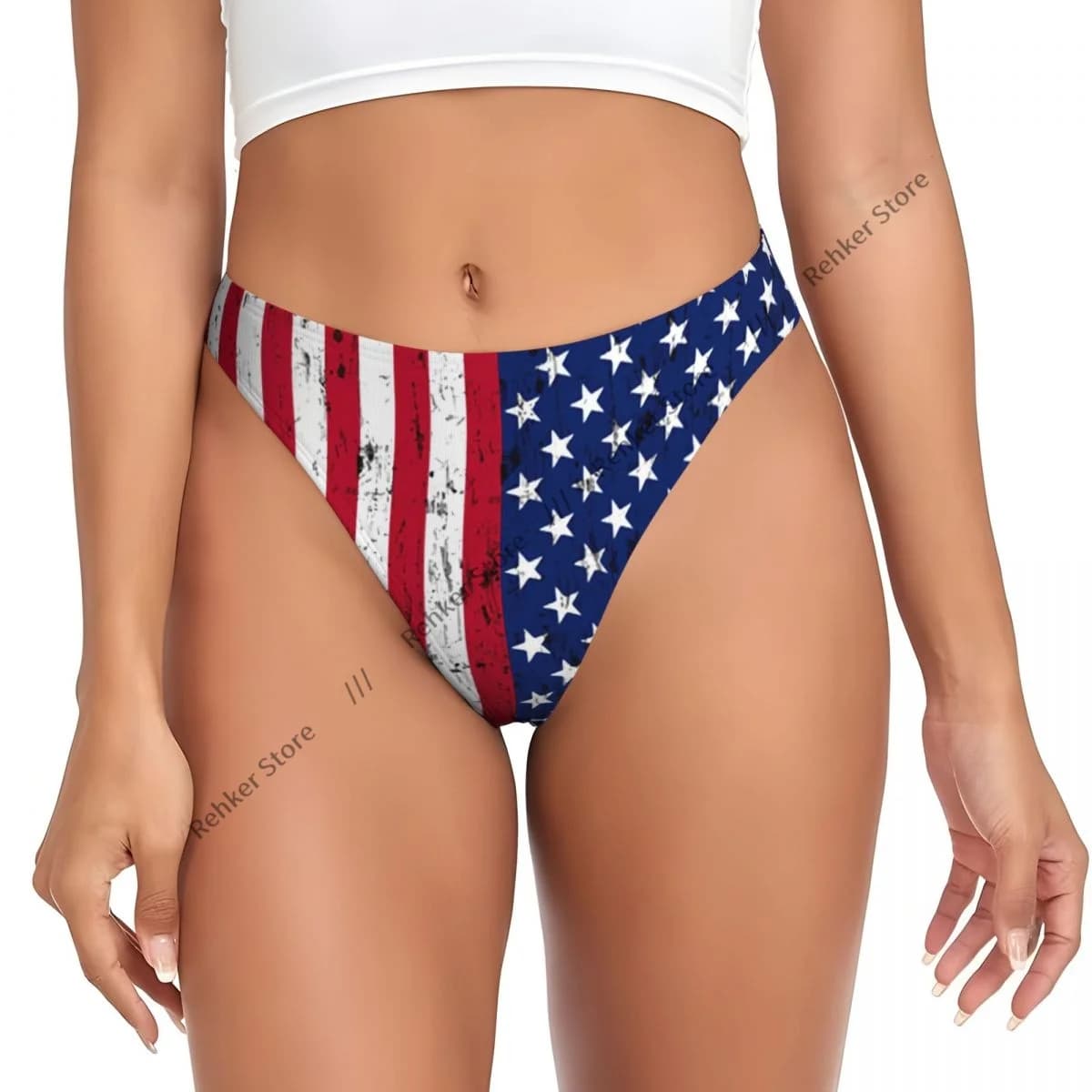 String Sexy pour femmes, culotte drapeau américain, étoiles, rayures, sous-vêtements, Lingerie Tanga
