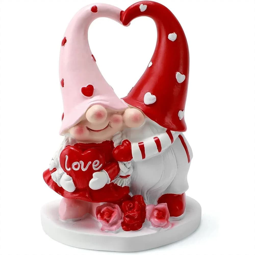 Décorations romantiques et mignonnes pour la Saint-Valentin, figurines de gnomes amoureux de style d
