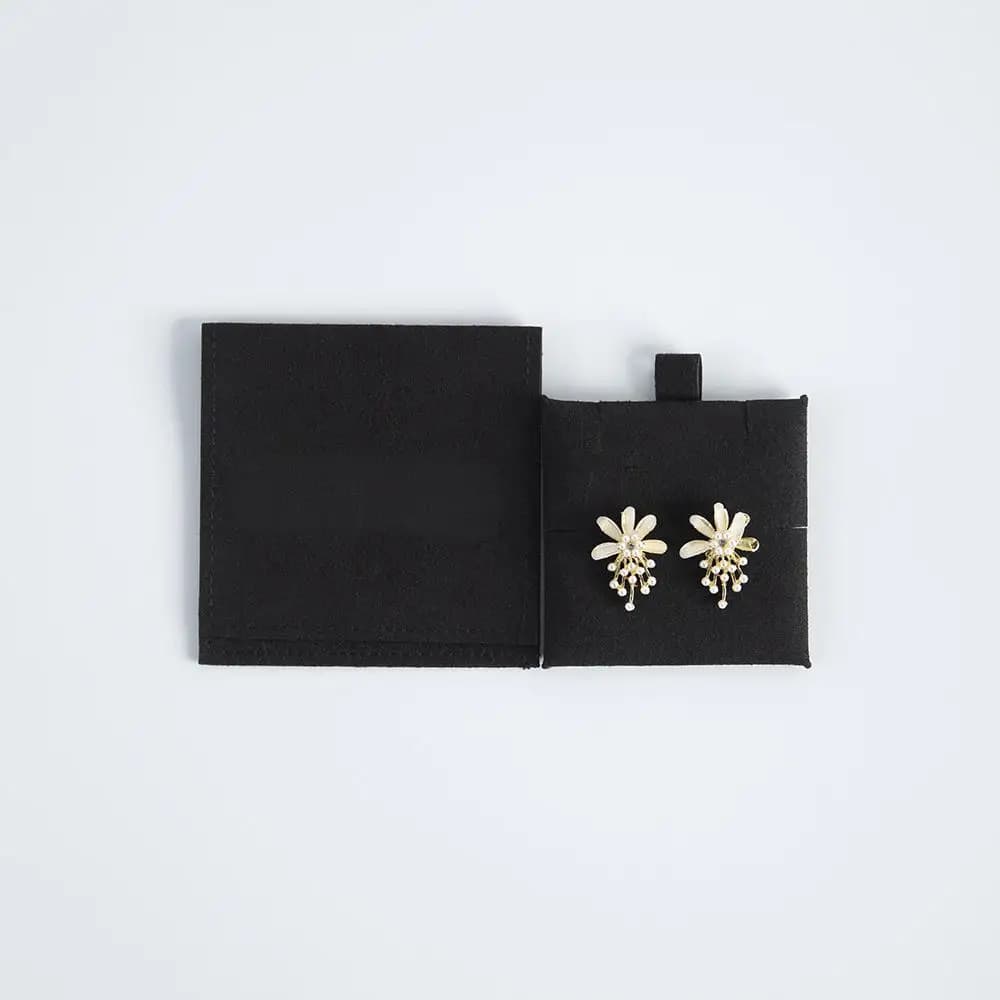 Sac à bijoux en microfibre avec Logo personnalisé 8x8cm, enveloppe en daim, pochette pour bagues, bo