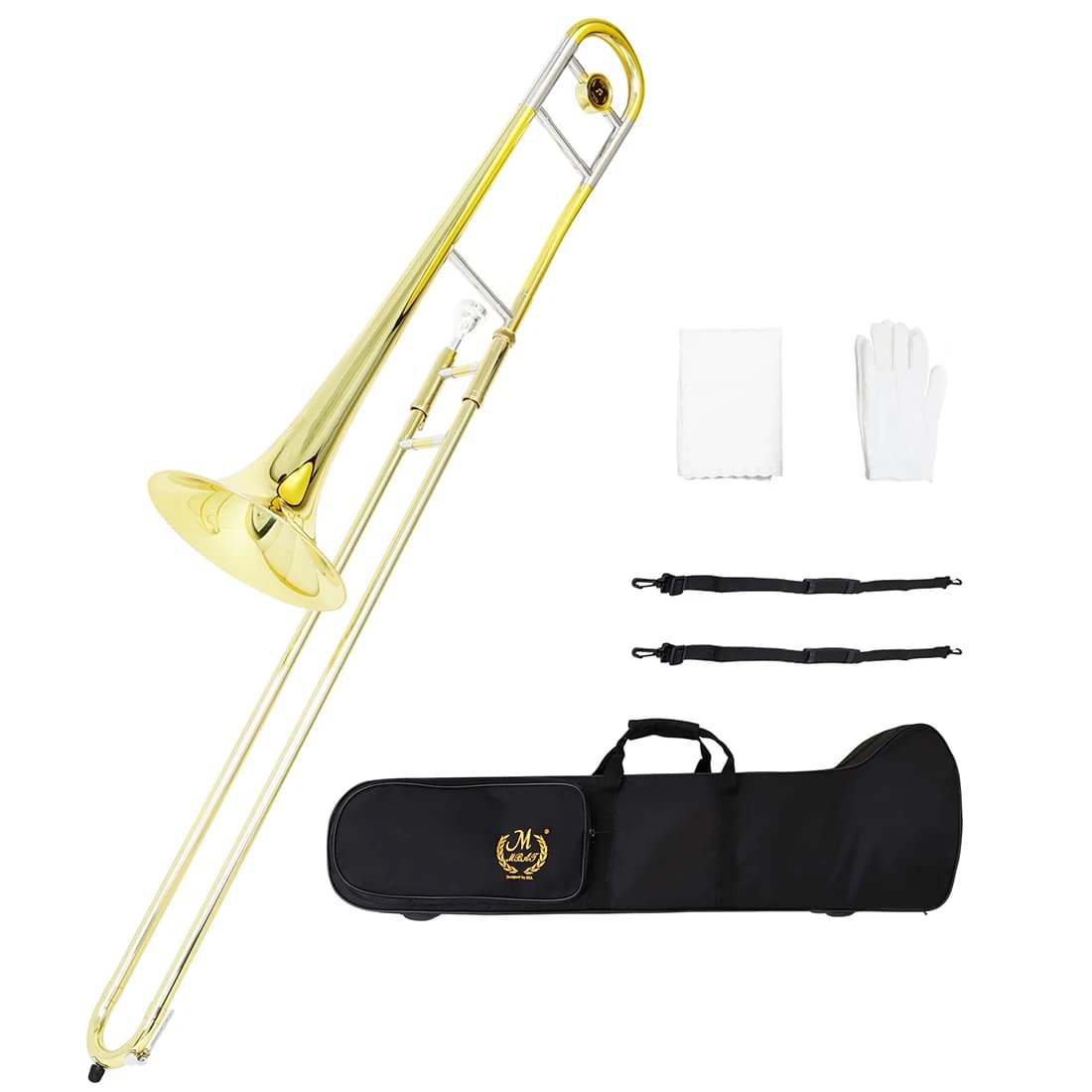 MBAT Alto Trombone Bb Tone B plat Trombone corps en laiton or Trombone ensemble avec étui en chiffon