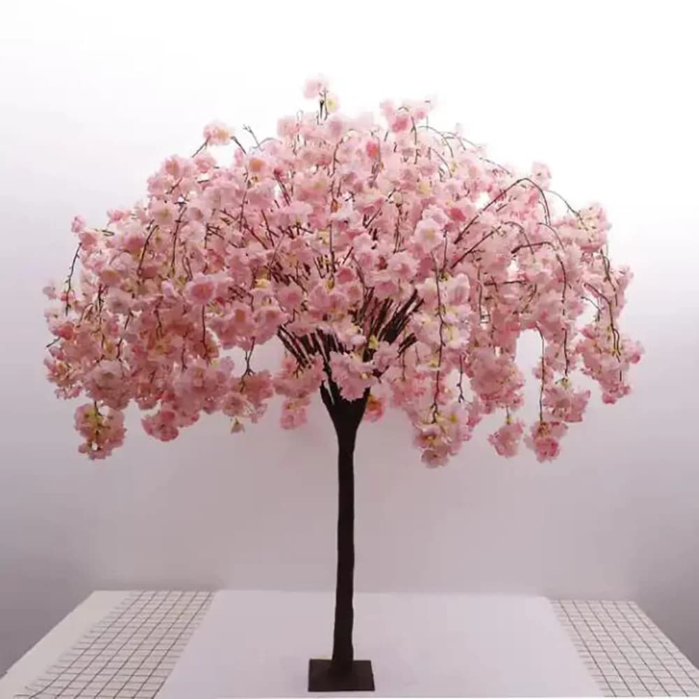 Fleurs de cerisier artificielles, arbre de saule pleureur, plantes pour intérieur et extérieur, mais