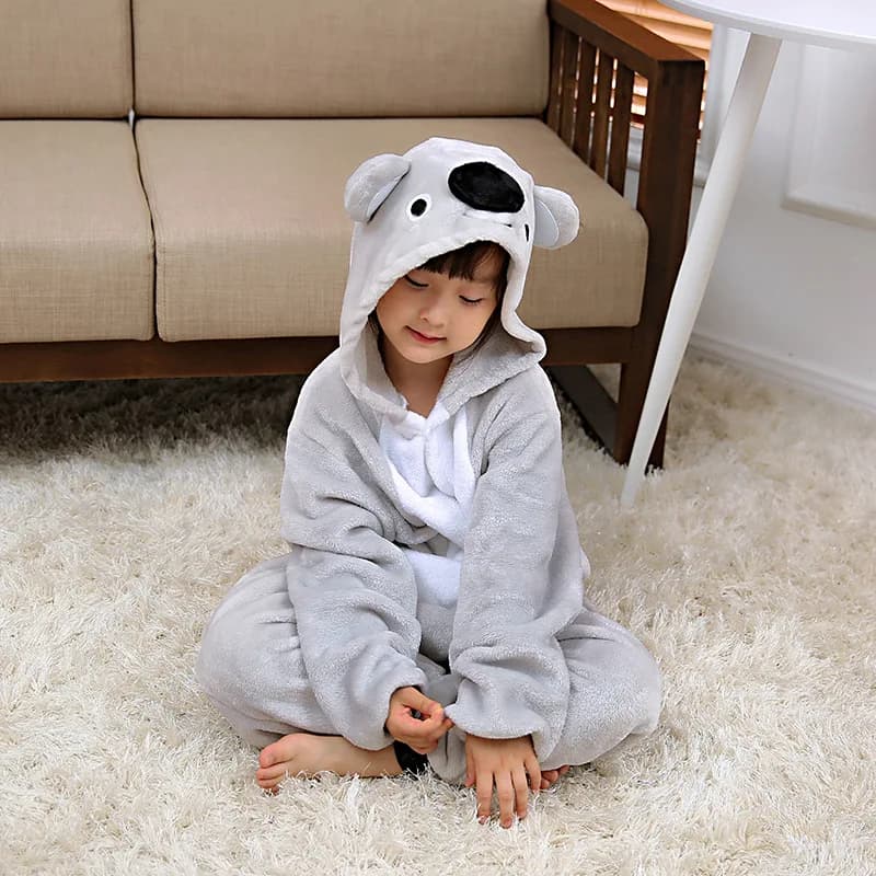 Combinaison en flanelle pour adultes, pyjama une pièce à capuche pour enfants, Kigurumi, Animal de d