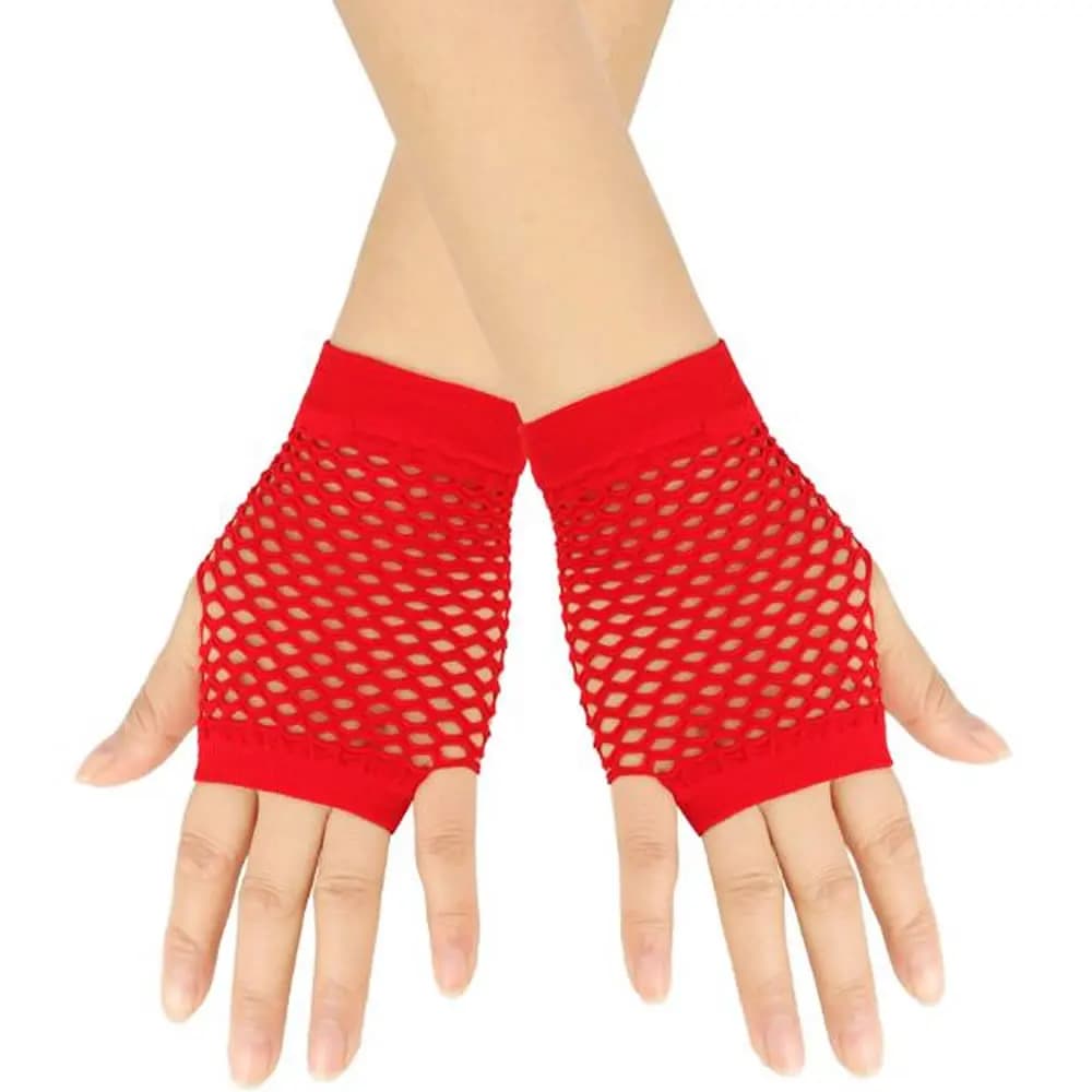Gants courts en résille multicolores pour boîte de nuit, gants élastiques sexy, gants punk, gants en