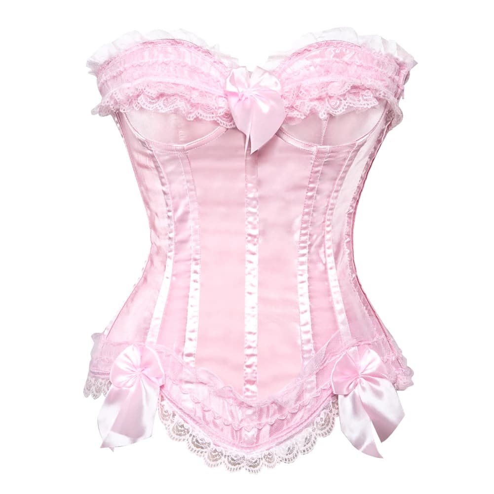 Corsets roses pour femmes, Lingerie Sexy, léopard, grande taille, gothique, dentelle florale, Bustie