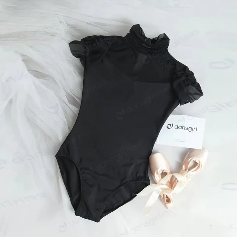 Nouveau Body de danse de Ballet pour femmes, Design col à poils, une pièce, gymnastique, entraînemen
