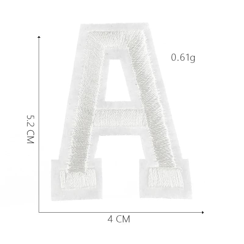 Fer sur patchs lettres blanc pour vêtements Parche Bordado enfants coudre brodé Naszywki thermoadhés