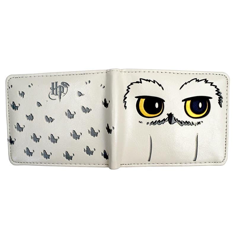 Petit portefeuille blanc avec hibou Hedwig, portefeuille de créateur pour femmes et filles