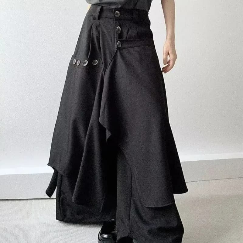 Vêtements pour femmes, culottes irrégulières multi-boutons, culottes sans genre, Niche, pantalons à