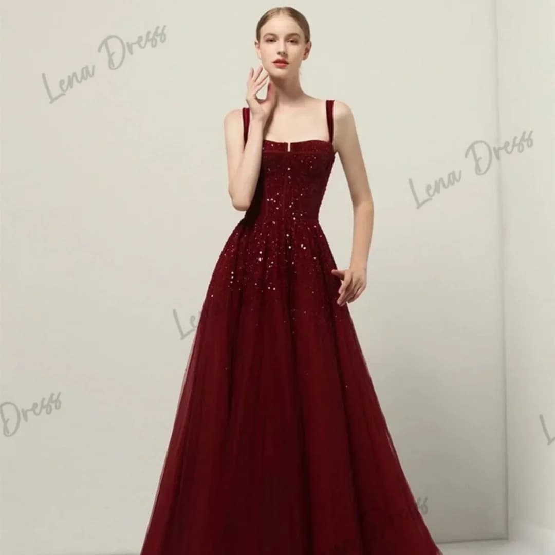 Lena-Robe de soirée longue élégante pour femme, robe de soirée de luxe, adaptée aux occasions, robe