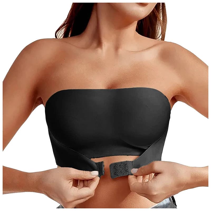 Soutien-gorge Push Up sans bretelles pour femmes, soutien-gorge Sexy, sans rembourrage, bouton avant
