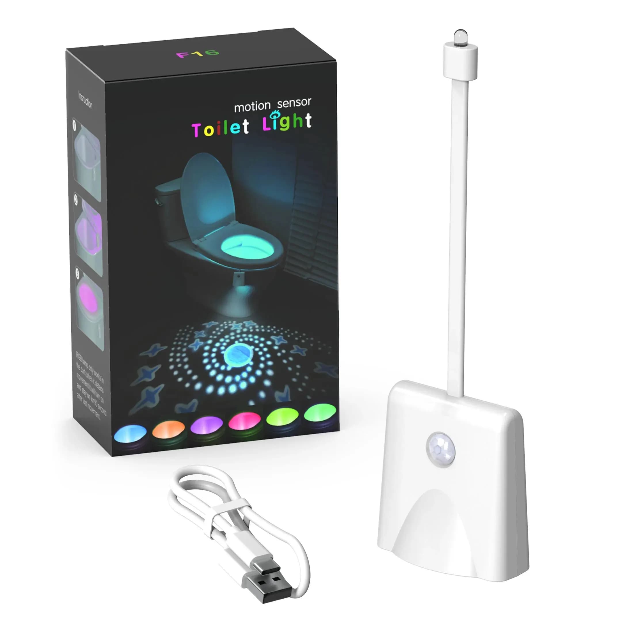 Veilleuse de toilette étanche, détection humaine, lumière à Induction, lampe de Projection colorée,
