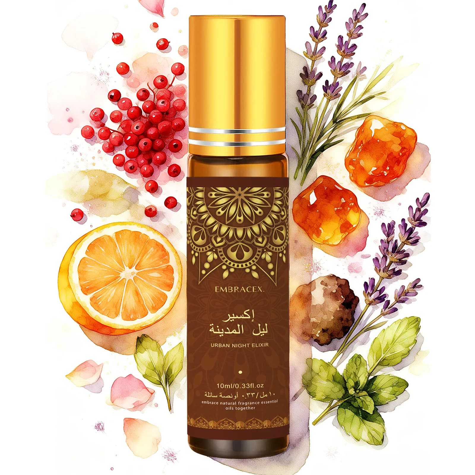 10ml Urban Night Elixir Roller Huile Essentielle إكسير ليل المدينة Eid Al-Adha Parfum Longue Durée C