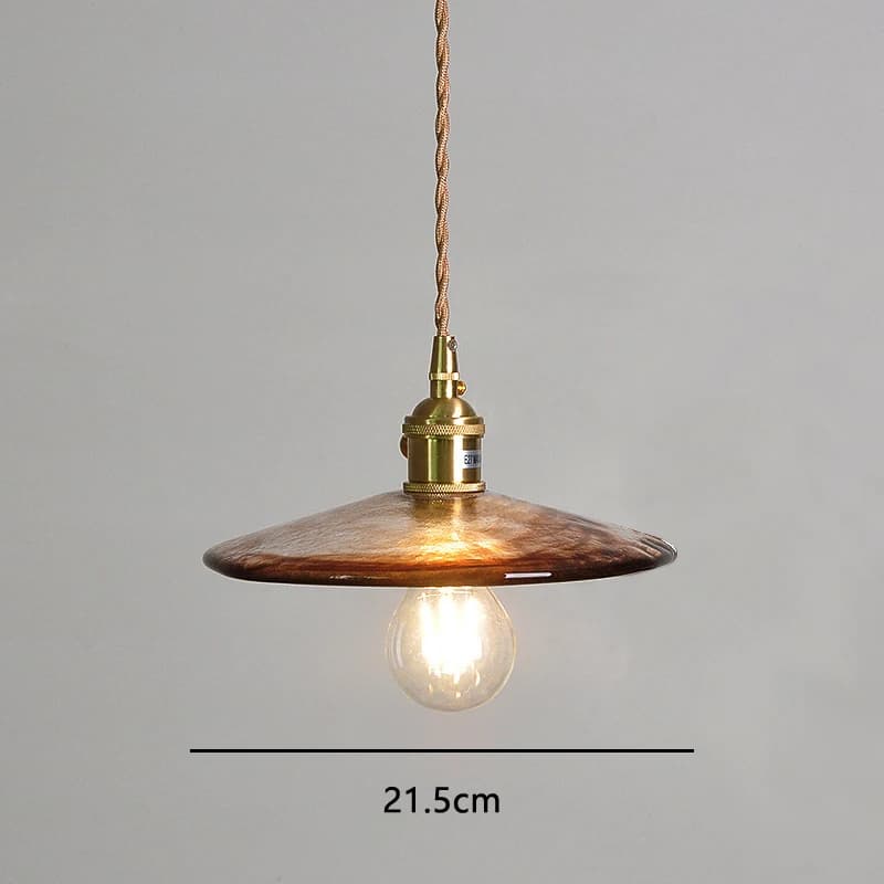 Noridc-Lampe Suspendue en Verre Ambré au Design Moderne, Luminaire Décoratif d'Nik, Idéal pour un Sa