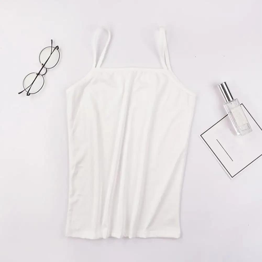 Top d'été sexy et respirant pour femme, camisole noire et blanche, couleur chair