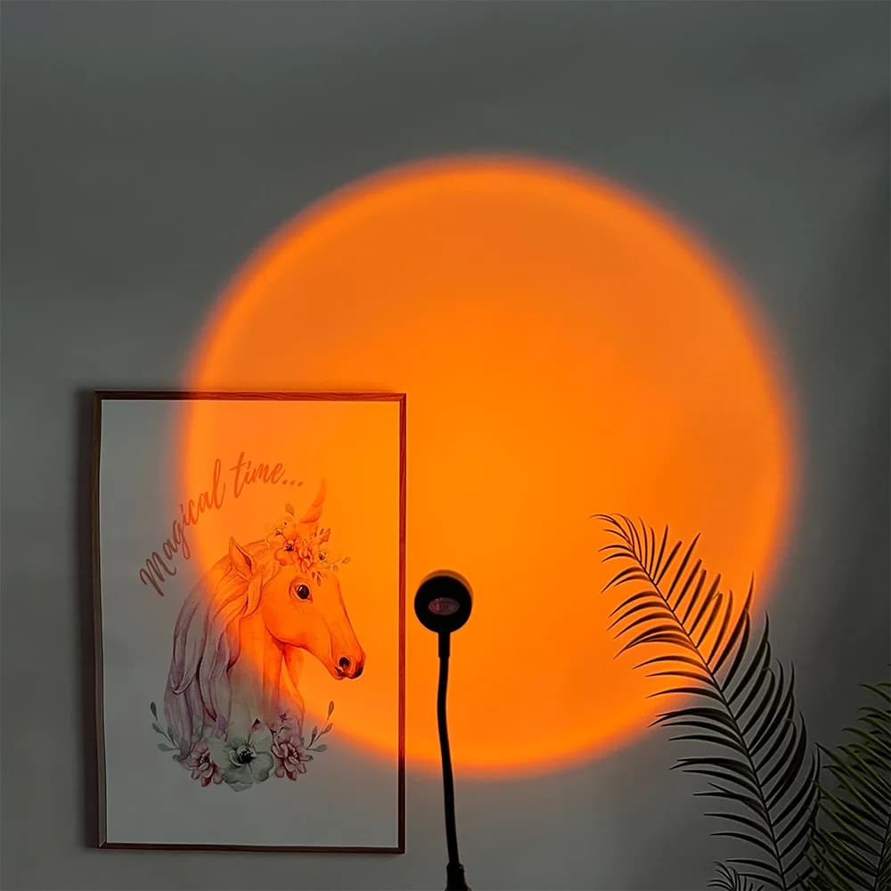 Lampe projecteur arc-en-ciel USB pour décoration intérieure, lampe coucher de soleil, lumières d'amb