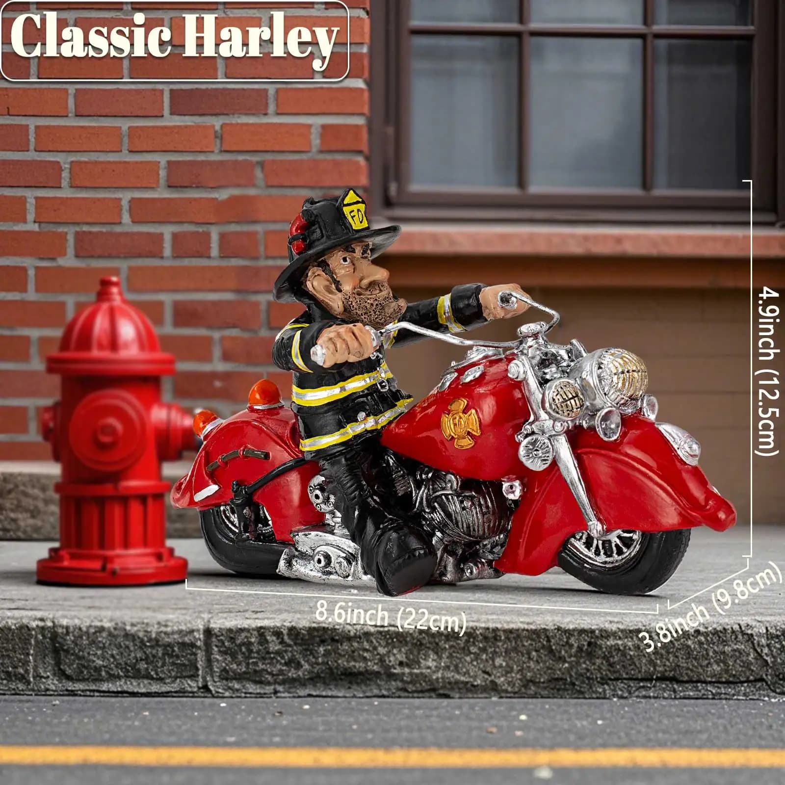 Figurine de pompier de moto, modèle de pompier FD Unique à collectionner, décoration de bureau parfa