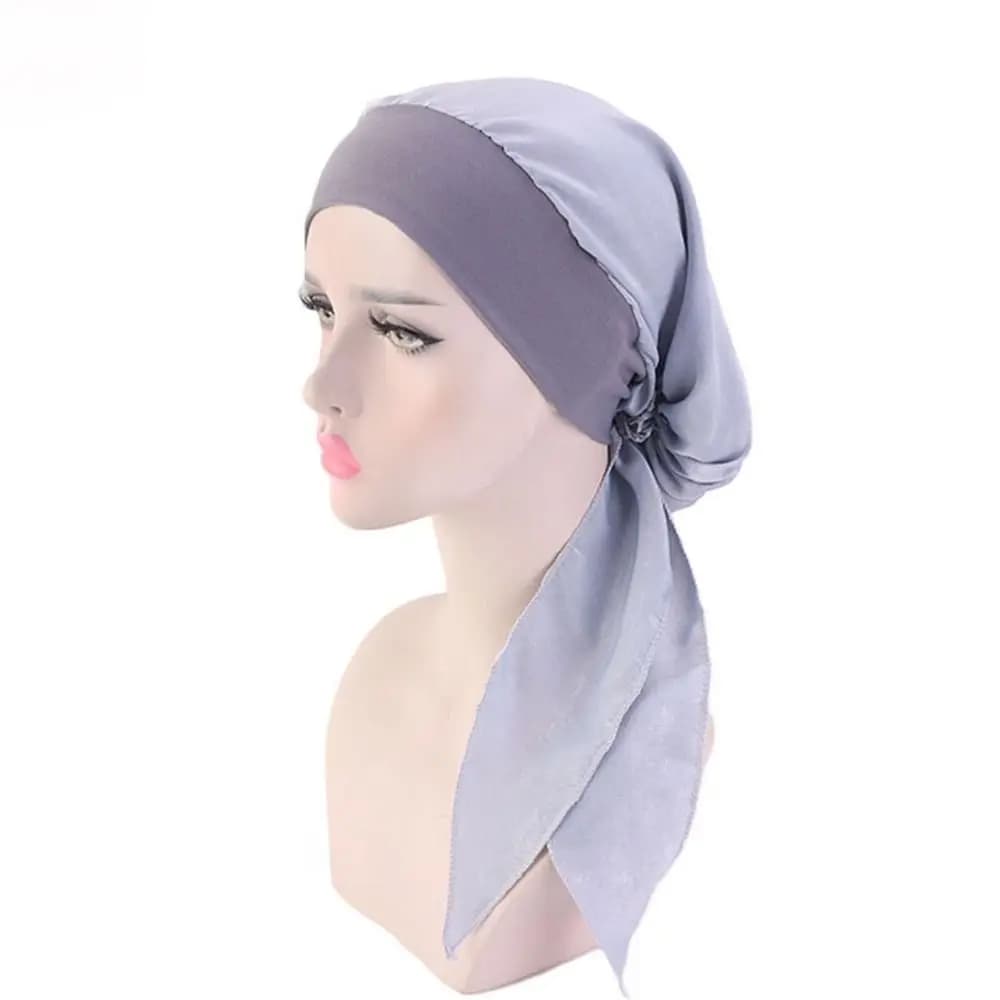 Bonnet de nuit en satin de soie pour femme, turban, hijab, foulard, bandeau élastique pour cheveux