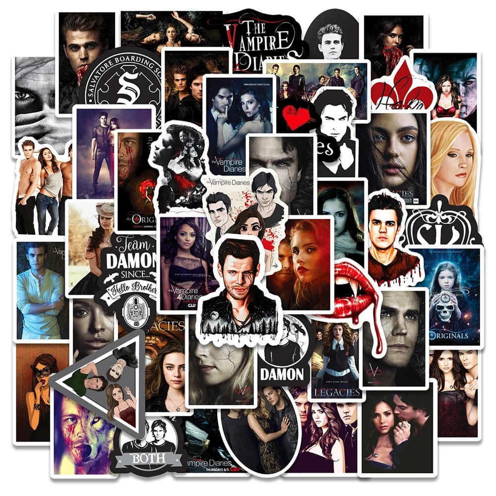 10/30/50pcs Série TV The Vampire Diaries Autocollants Cool Dessin Animé Autocollant Décoration Ordin