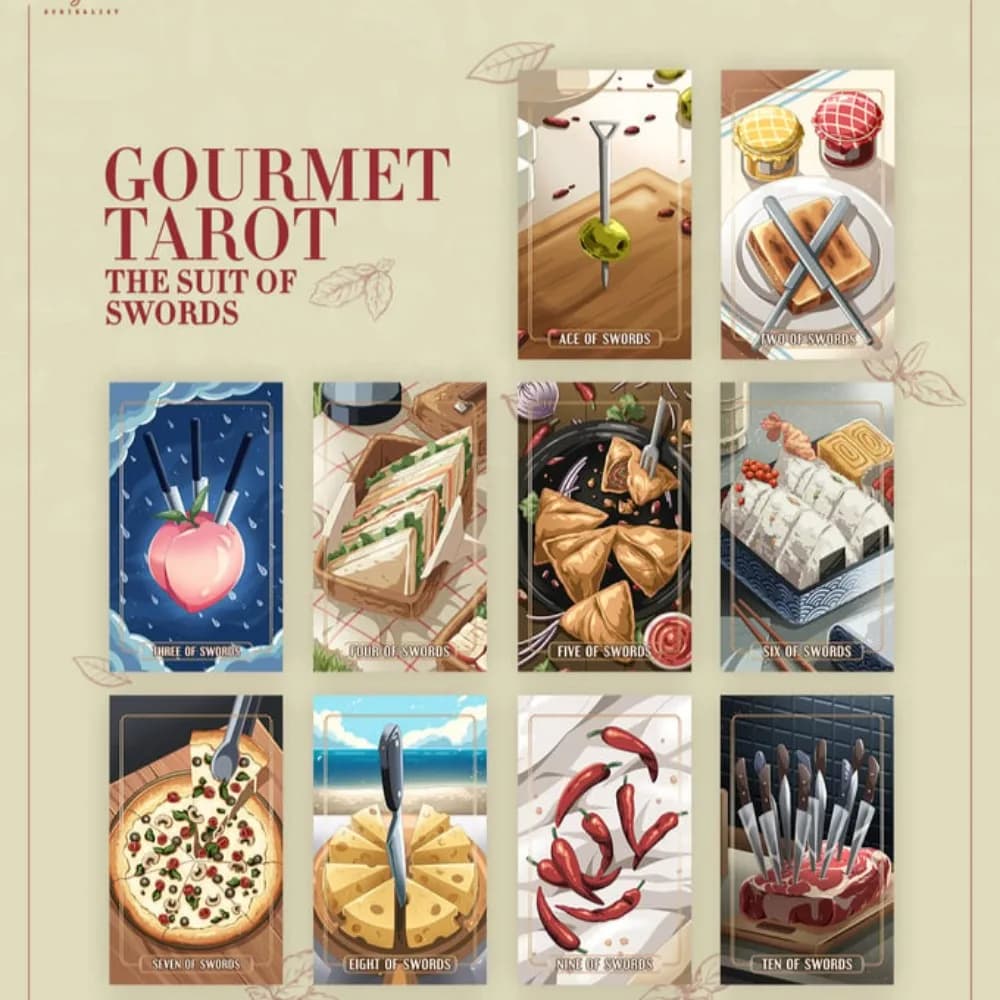Cartes de Tarot de 10.3x6cm, 80 pièces, L'art des délices culinaires rencontre les contaminants myst