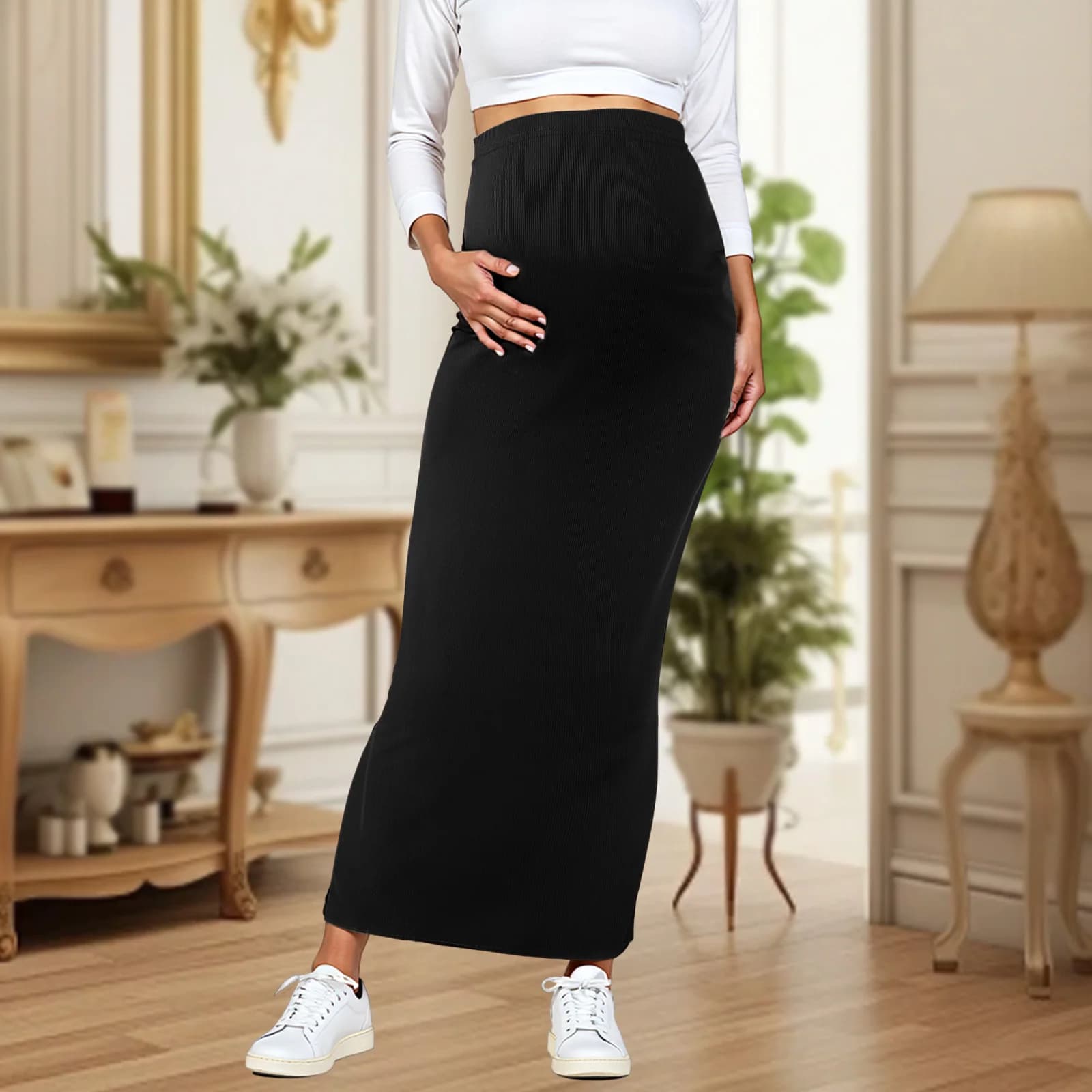 Jupe crayon moulante taille haute pour femmes, jupe mi-longue élégante pour le travail, robe de mari