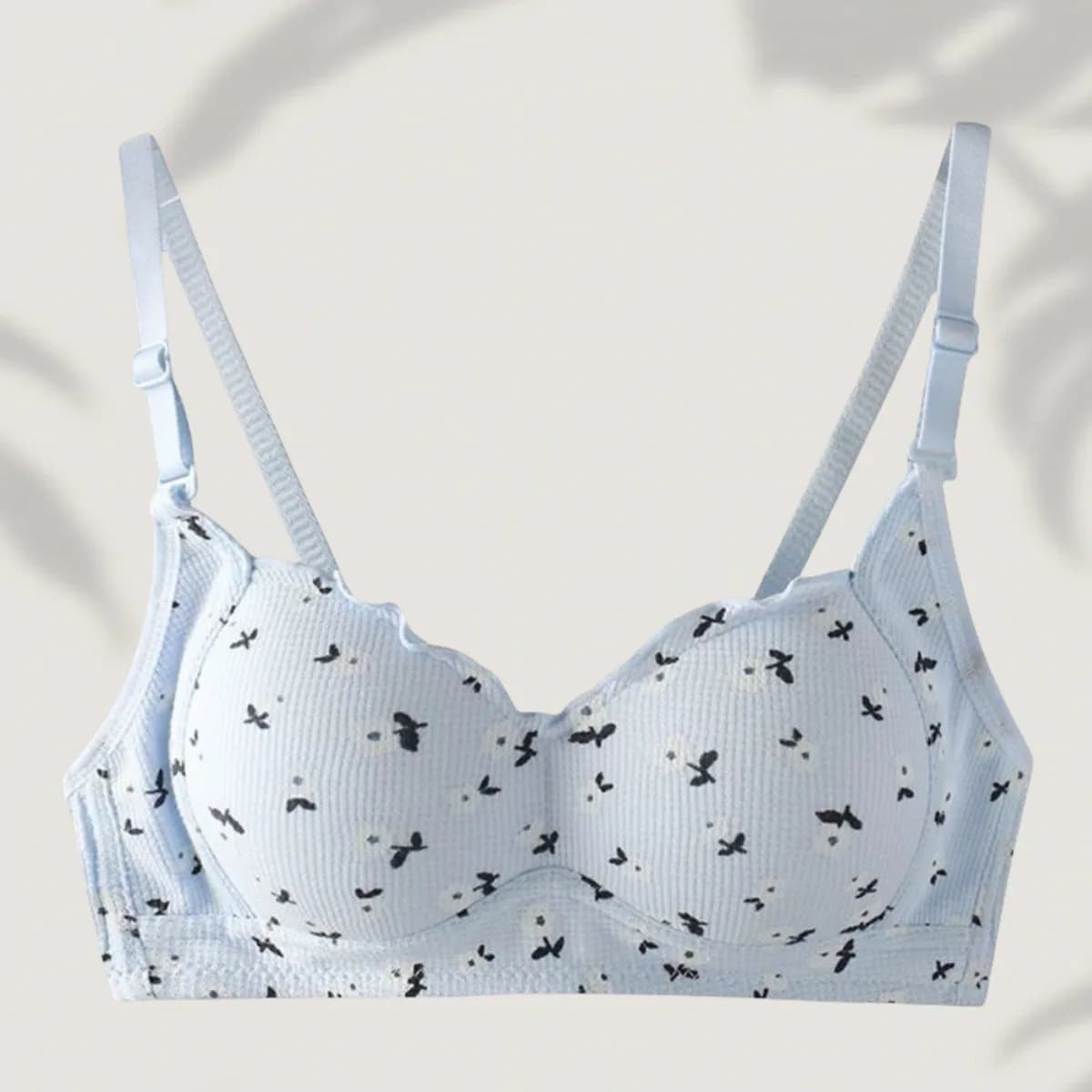 Lingerie confortable à imprimé floral pour femmes, sans jantes en acier, petite poitrine, rassemblem