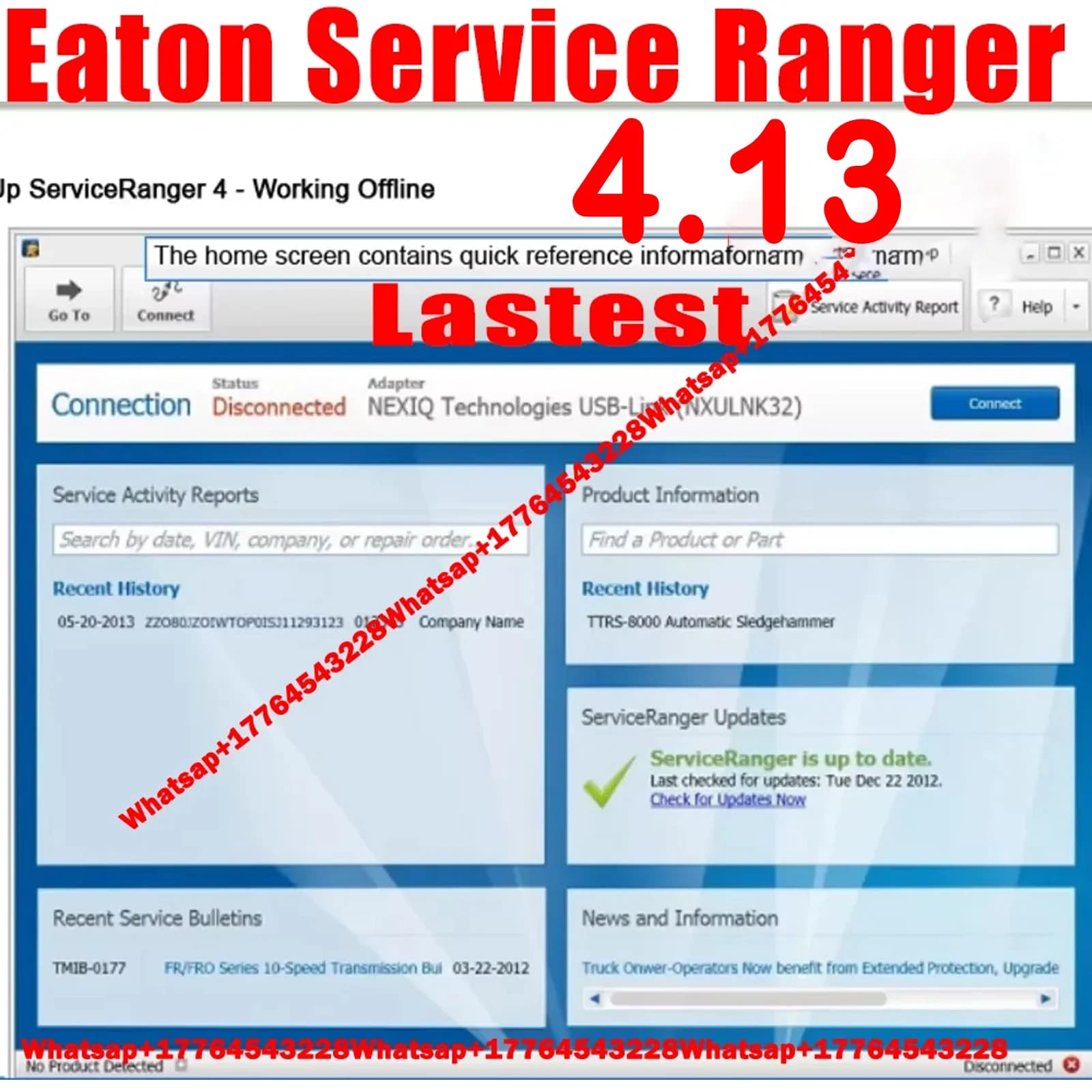 2025 Eaton Service Ranger 4.13 Engineering Eaton ServiceRanger + Base de données 1 pièce installer S