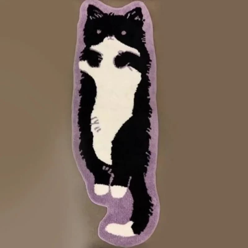 Tapis doux pour chambre à coucher, chat mignon, Long, confortable, lavable, antidérapant, décoratif