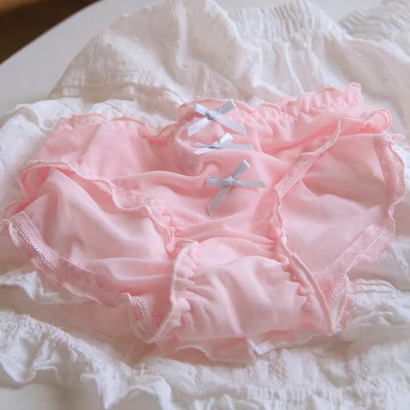 Culotte perforée à nœud papillon pour femmes, culotte taille moyenne en dentelle respirante pour fem