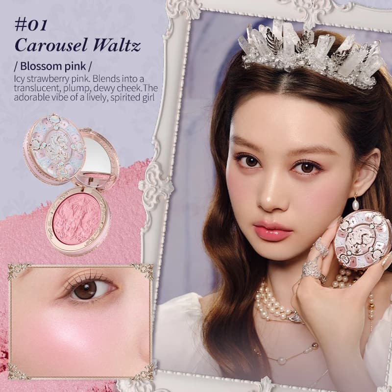 Flower Knows Knight Unicorn Collection Poudre de blush satinée mate Maquillage coréen Blush longue t