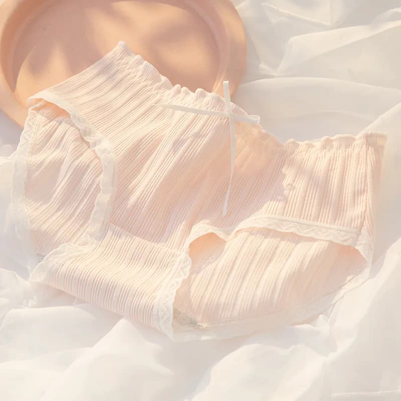 Sous-vêtements en coton pour femmes, jolie culotte à nœud pour filles, culotte Sexy en dentelle, tai
