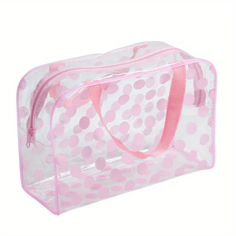 Sac de rangement de voyage transparent, 1 pièce - Trousse de maquillage transparente portable, trous