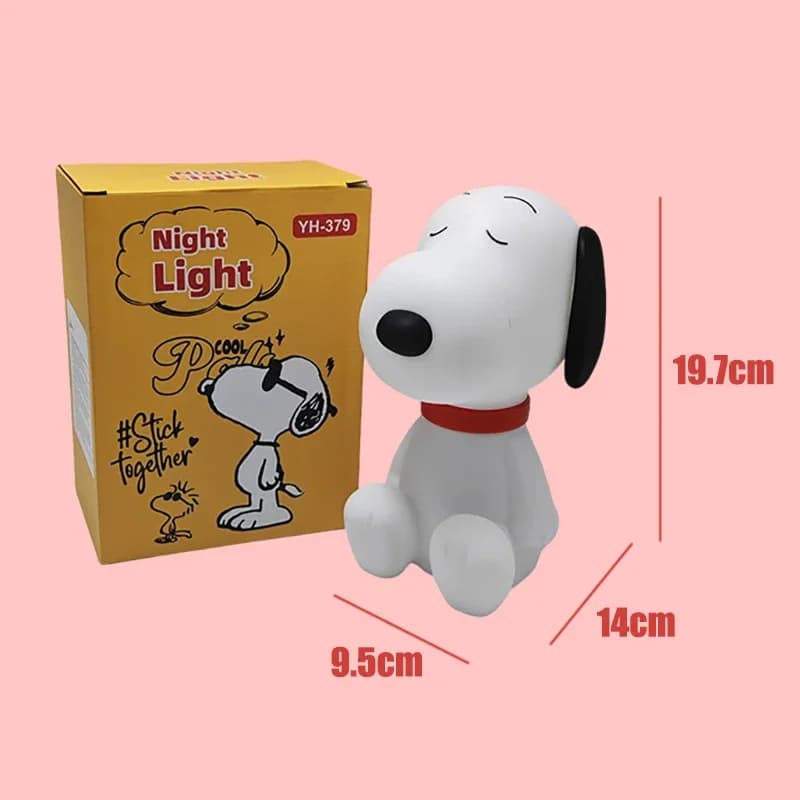 Veilleuse Snoopy, lampe de chevet rechargeable à 3 niveaux de luminosité, avec minuterie, en silicon