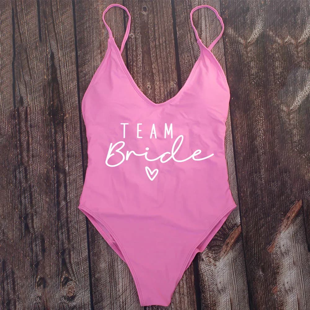 S-XL rembourré maillot de bain équipe mariée et mariée femme une pièce bain trempé femmes maillots d